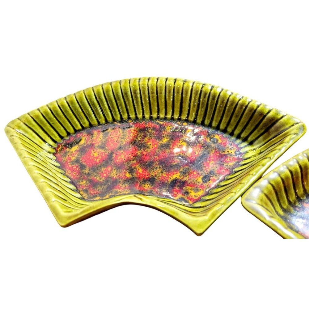 Vintage Chip and Dip Divided Serving Dishes 1970s California Pottery MCM - Picture 10 of 16